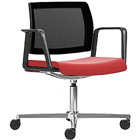 Kind Mesh Back 4 Star Swivel Meeting and Breakout Chairs with Arms - Office Chairs