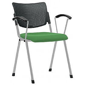 Mia Upholstered Stacking Conference Chairs with Arms