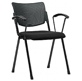 Mia Upholstered Stacking Conference Chairs with Arms