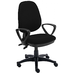 Versi 2-Lever Operator Chair Black with Fixed Arms
