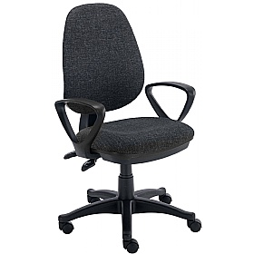 Versi 2-Lever Operator Chair Charcoal with Fixed Arms