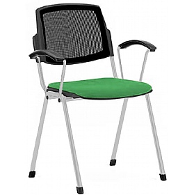 Mia Mesh Back Upholstered Stacking Conference Chairs with Arms