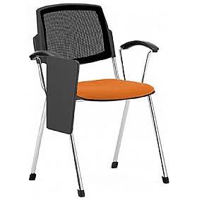 Mia Mesh Back Upholstered Conference Chairs with Writing Tablet