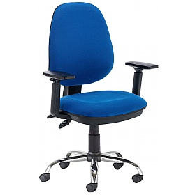 Versi Chrome 2-Lever Operator Chair Blue with Adj Arms