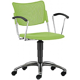 Mia Polypropylene Swivel Meeting and Breakout Chairs with Arms