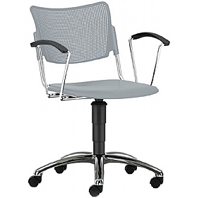 Mia Polypropylene Swivel Meeting and Breakout Chairs with Arms