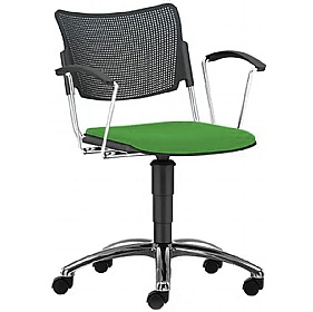 Mia Upholstered Swivel Meeting and Breakout Chairs with Arms