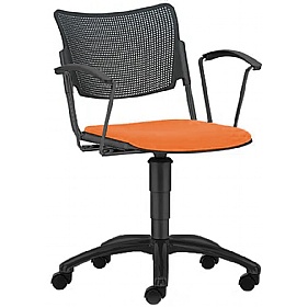 Mia Upholstered Swivel Meeting and Breakout Chairs with Arms