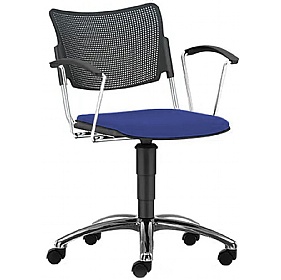 Mia Upholstered Swivel Meeting and Breakout Chairs with Arms