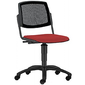 Mia Mesh Back Upholstered Swivel Meeting and Breakout Chairs
