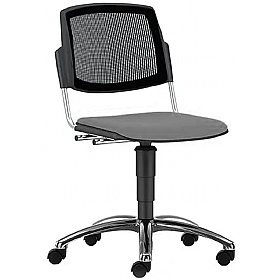 Mia Mesh Back Upholstered Swivel Meeting and Breakout Chairs
