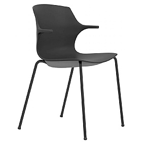 Pimlico Polypropylene Stacking 4-Leg Meeting and Breakout Chairs with Arms - Office Chairs