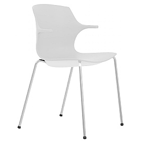 Pimlico Polypropylene Stacking 4-Leg Meeting and Breakout Chairs with Arms - Office Chairs