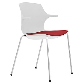 Pimlico Upholstered Stacking 4-Leg Meeting and Breakout Chairs with Arms