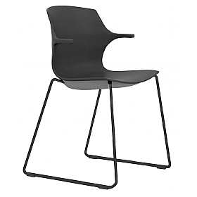Pimlico Polypropylene Stacking Sled Base Meeting and Breakout Chairs with Arms