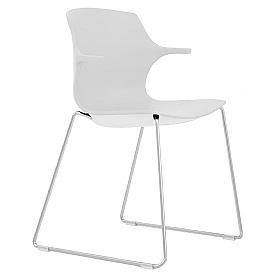 Pimlico Polypropylene Stacking Sled Base Meeting and Breakout Chairs with Arms