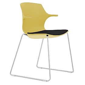 Pimlico Upholstered Stacking Sled Base Meeting and Breakout Chairs with Arms