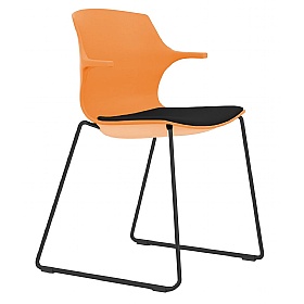 Pimlico Upholstered Stacking Sled Base Meeting and Breakout Chairs with Arms