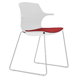 Pimlico Upholstered Stacking Sled Base Meeting and Breakout Chairs with Arms