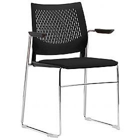 Vibe Upholstered Sled Base Breakout and Conference Chairs with Arms