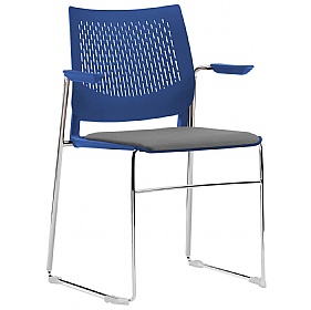 Vibe Upholstered Sled Base Breakout and Conference Chairs with Arms