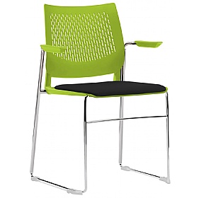 Vibe Upholstered Sled Base Breakout and Conference Chairs with Arms