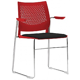 Vibe Upholstered Sled Base Breakout and Conference Chairs with Arms