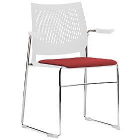 Vibe Upholstered Sled Base Breakout and Conference Chairs with Arms