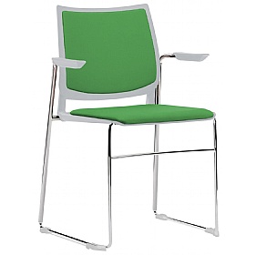 Vibe Plus Upholstered Sled Base Breakout and Conference Chairs with Arms