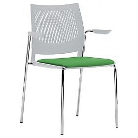 Vibe Upholstered 4-Leg Breakout and Conference Chairs with Arms