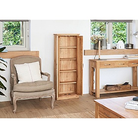 Mobel Oak Solid Wood Media Storage Cupboard