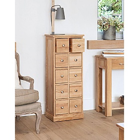 Mobel Oak Solid Wood Media Storage Chest