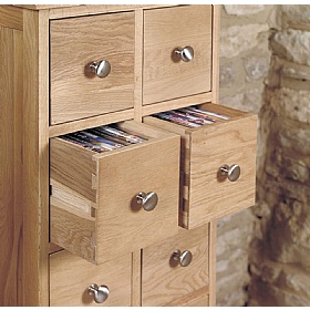 Mobel Oak Solid Wood Media Storage Chest
