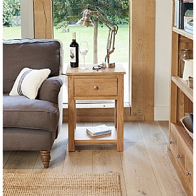 Mobel Oak Solid Wood Side Tables