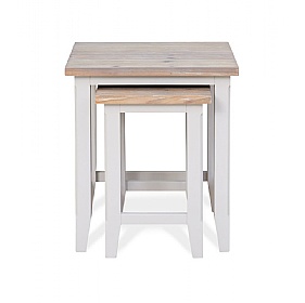 Signature Grey Solid Wood Nest of 2 Coffee Tables