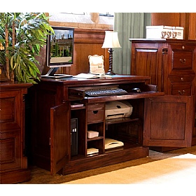 La Roque Mahogany Solid Wood Hidden Home Office Desk