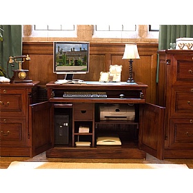 La Roque Mahogany Solid Wood Hidden Home Office Desk