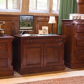 La Roque Mahogany Solid Wood Hidden Home Office Desk