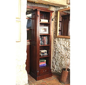 La Roque Mahogany Solid Wood Narrow Bookcase