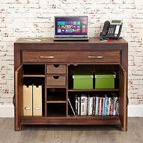 Mayan Walnut Solid Wood Hidden Home Office Desk