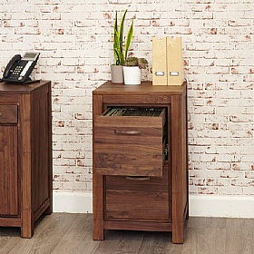 Mayan Walnut Solid Wood Filing Cabinet