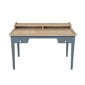 Signature Blue Solid Wood Home Office Desk
