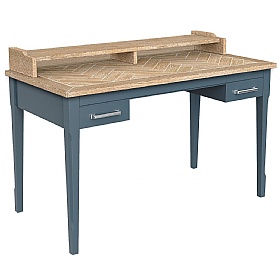 Signature Blue Solid Wood Home Office Desk