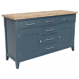 Signature Blue Solid Wood Credenza