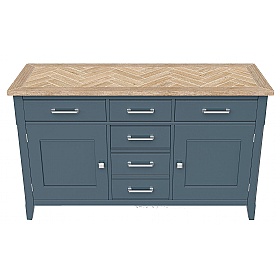 Signature Blue Solid Wood Credenza