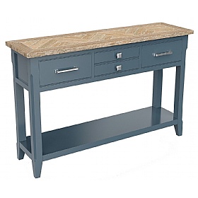 Signature Blue Solid Wood Reclaimed Console Table