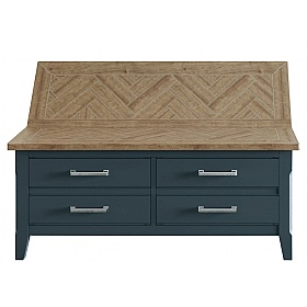 Signature Blue Solid Wood Coffee Table