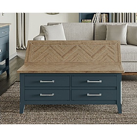 Signature Blue Solid Wood Coffee Table