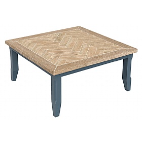 Signature Blue Solid Wood Square Coffee Table