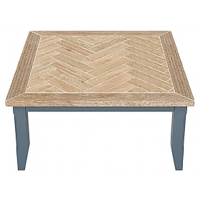 Signature Blue Solid Wood Square Coffee Table